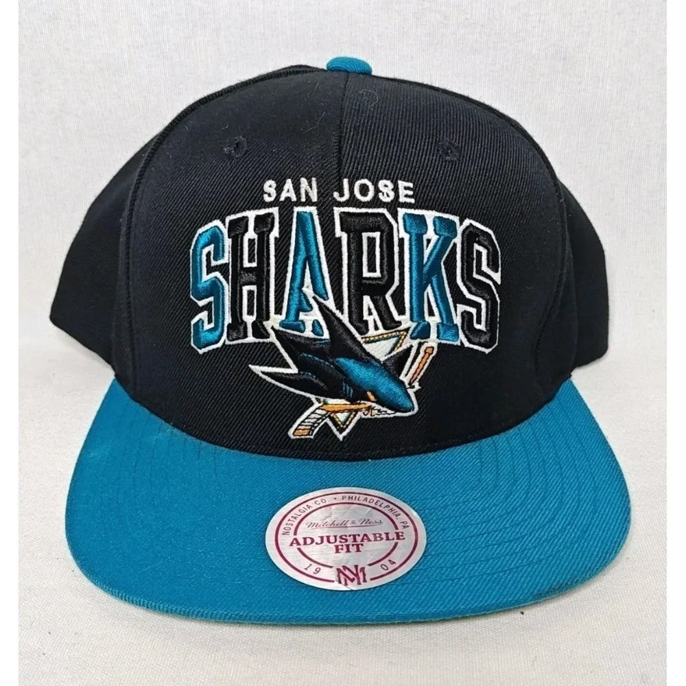 Mitchell & Ness San Jose Sharks Teal Black Snapback Hat‎ NHL Hockey July 2012